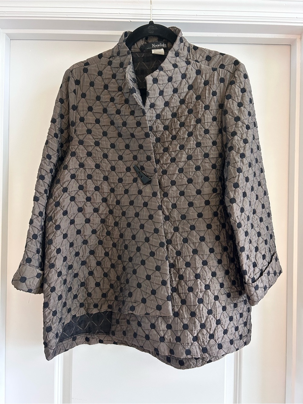 Moonlight Textured Jacquard Jacket Top Made USA Lagenlook Artsy